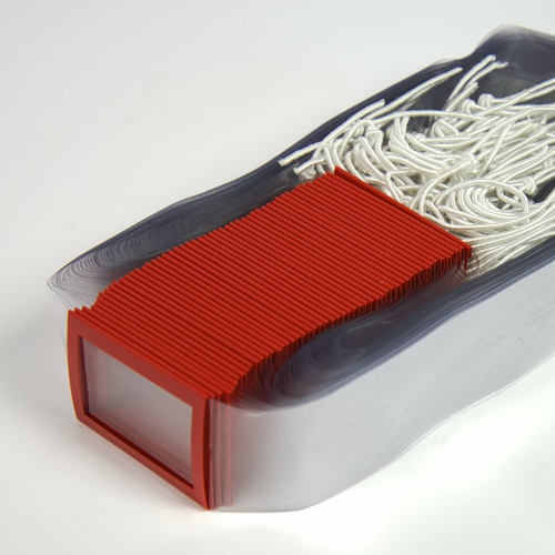 Okienka nakładane na pasek, gumka tekstylna wiązana, miękka folia 100 µm