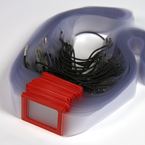 Okienka typu P przewlakene przez pasek, miękka folia 100 µm, pasek z gumką tekstylną