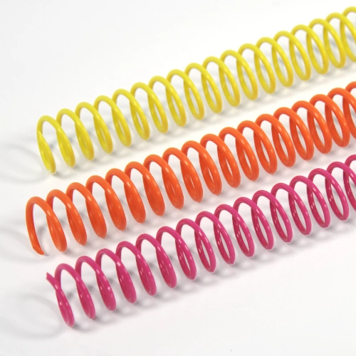 Spirale wkręcane w kolorach: żółty, pomarańczowy, różowy
